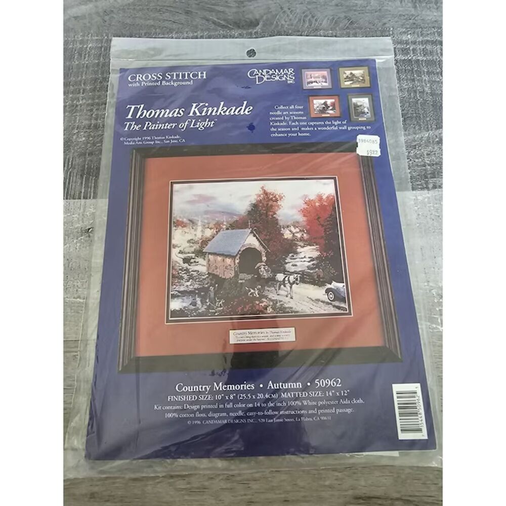 Candamar Designs Thomas Kinkade Cross Stitch Kit Country Memories 50962 B10